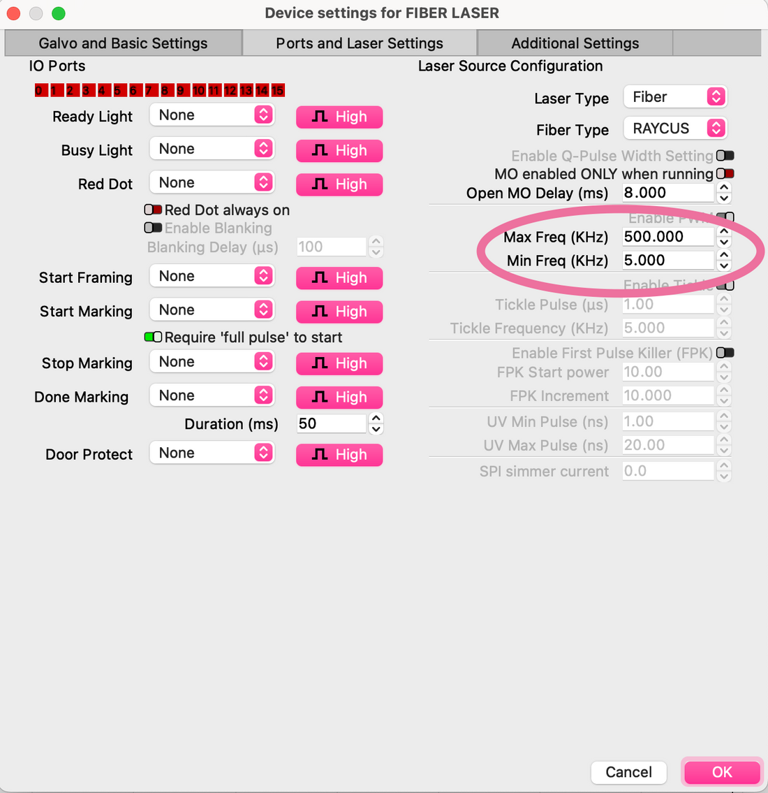 How to Adjust the Frequency Range in Lightburn For Your Fiber Laser