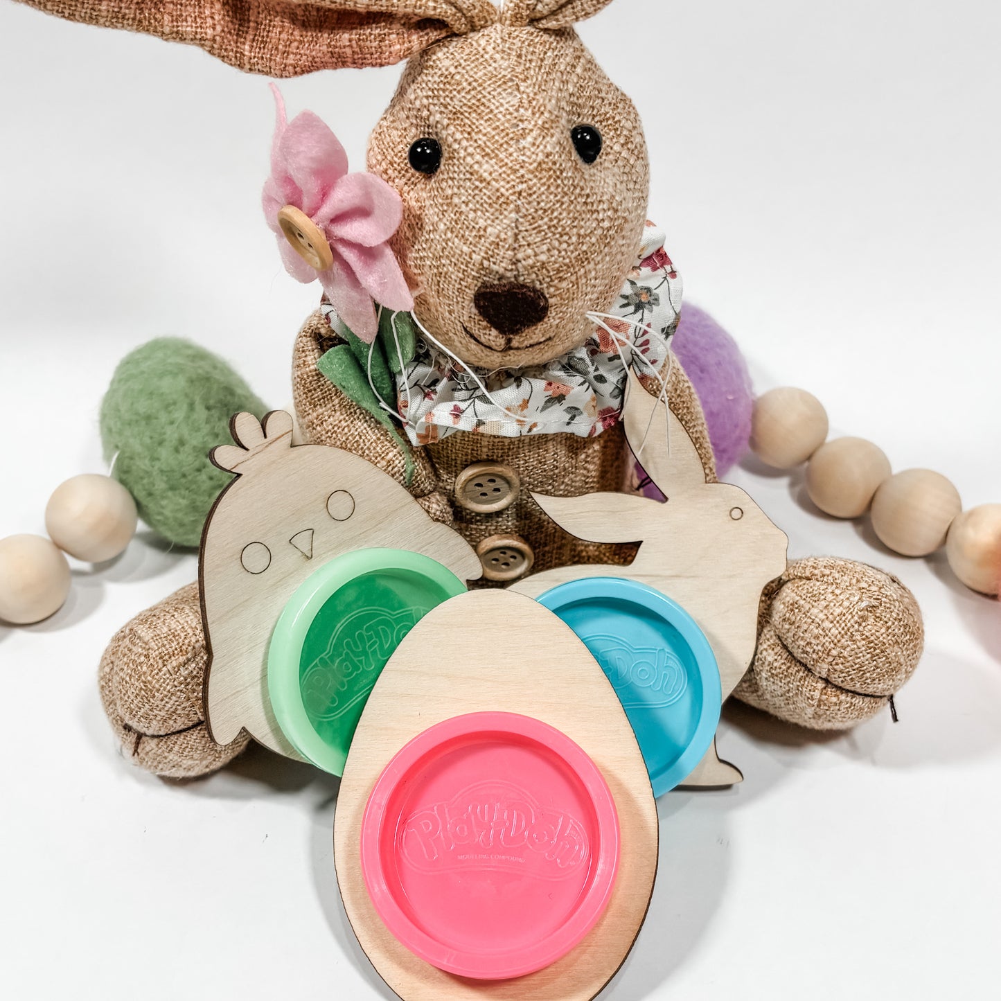 Easter Bunny Play Dough Holders